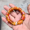 Pulseira Vermelha do Período dos Reinos Combatentes com Pingente de Ágata e Jade, Pingente de Paz Unissex, Placa Sem Preocupações, Colar de Contas Dzi, Pingente de Corrente para Suéter de Jade