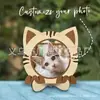 Marco de Fotos de Madera para Cachorros y Gatos, de Mesa o para Colgar en la Pared para Conmemorar la Ceremonia de Compañerismo de Mascotas, Regalo de Cumpleaños para Mascotas con Ambiente