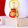 Llavero de Coche con Amuleto del Zodiaco de la Suerte, Colgante Creativo para Bolso, Anillo de Llavero de Metal, Regalo de Empresa al por Mayor