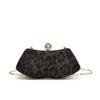 Design Moderno de Grande Capacidade 2026 Nova Bolsa Transversal Estilosa Retro com Corrente Estampa de Leopardo Bolsa Baguete para Mulheres