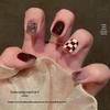 D028B curto vestível ins geleia gel nail patch +12 unhas postiças puro francês destacável