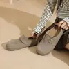 Meias Pantufas Fechadas para Exterior Estilo Coreano, Novo Design de Primavera, Sapatos Preguiçosos de Calçar Facilmente, Versáteis com Fivela de Cinto