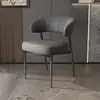 Sillas de comedor estilo italiano, sencillas y modernas, para uso doméstico, con respaldos, que ofrecen un toque de lujo, comodidad de alta gama y son adecuadas para hoteles y juegos de mahjong; marco de metal