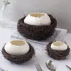 Cuenco cerámico de nido de avestruz blanco de tamaño grande, vajilla de hotel, para hornear, ensalada de frutas, hielo seco creativo