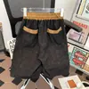 Shorts de Seda Gelada de Secagem Rápida para Homens, Calças Casuais Finas Soltas Versáteis da Moda para o Verão, Calças de Cinco Pontos Estilo Chinês