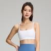 Chaleco de Yoga Nude para Primavera y Verano para Mujer con Tirantes Finos Almohadilla Extraíble en el Pecho Sujetador Deportivo Seamless Push-Up Sujetador de Fitness
