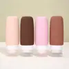 Novas Garrafas Dispensadoras de Silicone para Viagem, Garrafas Portáteis para Armazenamento de Shampoo e Gel de Banho, Garrafas Dispensadoras Cosméticas