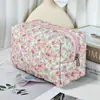 Bolsa de Maquiagem Vertical Estilo Ins com Estampa de Urso, Bolsa Almofada Portátil de Grande Capacidade para Viagem, Bolsa de Armazenamento para Cosméticos