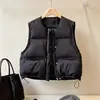 Chaleco de algodón estilo coreano para mujer, corto, nuevo otoño/invierno 2026, corte holgado, adecuado para figuras petite, se usa como capa exterior