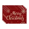 Tapete de Mesa Amazon Festival de Natal Padrão Rena Boneco de Neve Decoração de Mesa de Jantar Jogo Americano Atacado