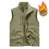 Chaleco de doble cara con forro polar de gran tamaño para hombre, chaleco de trabajo para exteriores, chaqueta cálida sin mangas para primavera y otoño, chaleco para hombre