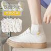 Calcetines Cortos de Algodón Transpirables Blancos Versátiles de Verano para Mujer, Calcetines Deportivos Invisibles Estilo Universitario para Niñas, Dulces Casuales Estilo Ins