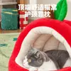 Casa de Cachorro Maçã Vermelha Rede Casa de Gato Semi-fechada Aquecimento de Inverno Casa de Sono Profundo Casa para Animal de Estimação Suprimentos para Gatos Dropshipping
