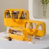Bolsa de maquillaje transparente nueva, gran capacidad, portátil, adecuada para uso en exteriores, impermeable y un organizador de cosméticos multifuncional