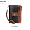 Nueva cartera de mujer RFID anti-escaneo transfronteriza, billetera corta multifuncional con 70% de descuento, monedero vintage de gran capacidad