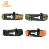 Pulsera de Supervivencia Trenzada de Paracord de Siete Hilos con Silbato y Iniciador de Fuego de Emergencia - Pulsera de Cordón de Paracaídas para Salvar Vidas