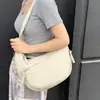 Bolso tipo dumpling para mujer, bolso cruzado, bolsa de lona de gran capacidad, nuevo estilo 2026, bolso de hombro simple y versátil, bolso para estudiante y para ir al trabajo