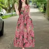 Novo Vestido de Algodão Leve e Soltinho Plus Size de Verão para Mães, Vestido de Viscose Floral Estiloso com Ajuste na Cintura
