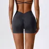Nuevos Shorts de Yoga Transfronterizos para Mujer, de Cintura Alta, Ajustados, Pantalones de Yoga Levanta Glúteos, Shorts Deportivos para Correr y Fitness