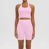 Deportes Transfronterizos Running Fitness Espalda Bonita Sujetador Alta Elasticidad Transpirable Amigable con la Piel Levantamiento de Glúteos Shorts de Yoga Conjunto de Yoga para Mujeres