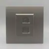 Panel de teléfono de red tipo 86 gris oscuro sin perforaciones cable de red ultra-cinco módulo de computadora de banda ancha enchufe de teléfono de voz