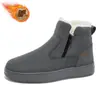 Botas de Nieve, Impermeables con Piel Integrada, Antideslizantes, Botas Martin de Suela Gruesa, Zapatos de Hombre de Caña Alta, Zapatos de Algodón Cálido de Terciopelo de Invierno