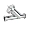 Braçadeira de Filtro Tipo Y de Conexão Rápida em Aço Inoxidável Grau Sanitário 304/316L Conexões Soldáveis para Tubos
