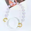 Lanyard de Muñeca Portátil con Lazo de Perlas de Colores Cadena de Mano para Botella de Agua Taza con Popote Cadena de Mano de Cristal