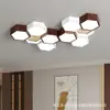 Lámpara de Techo para Sala de Estar Estilo Chino Minimalista Moderno Atmosférica Panal de Abeja Nórdica Creativa Nueva Lámpara para Dormitorio Iluminación para Toda la Casa
