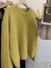 Suéter de punto suave y cómodo de piel de mapache para mujer, de invierno de alta gama, corte relajado, top de punto de lana, capa base