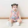 Macacão Casual de Verão para Bebês e Crianças Pequenas, Estilo Chinês, Estampa Completa