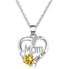 Collar con Colgante de Corazón "Te Amo Mamá" Carta de Venta Caliente Transfronteriza Europea y Americana para el Día de la Madre Colgante Festivo Regalo de Moda