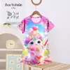 Atacado Novos Pijamas Infantis para Meninas, Vestidos Pijama de Verão Estilo Princesa, Vestidos Finos com Tema de Caça de Desenho