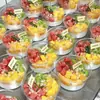 Tigela Transparente Redonda com Tampa para Embalagem de Gelo em Pó Bolinhos de Arroz com Gelo Tofu de Feijão Embalagem Descartável Caixa Espessa de Grau