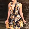 2025 Nuevo Verano Ropa Femenina Transfronteriza Más Vendida Vestido Estampado de Moda y Sexy con Escote en V y Tirantes
