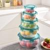 Caja Conservadora Alta Redonda Grado Alimenticio Caja de Almacenamiento de Granos Caja de Almacenamiento de Plástico Caja de Almacenamiento para Refrigerador Tarro Sellado Resistente al Calor
