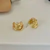 Moda Europeia e Americana Luxo Acessível Elegante High-End Brincos Assimétricos em Forma de C Design de Nicho Versátil Brincos para o Dia a Dia para Mulheres