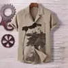 [Elástico en cuatro direcciones] Popular Estampado Digital 3D Serie Hawaiana Camisa de Manga Corta para Hombre Venta al por Mayor Transfronteriza