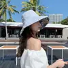 Sombrero de Pescador de Estilo Étnico de Doble Cara para Mujer, Sombrero de Sol de Verano con Ala Ancha, Sombrero de Sol Anti-UV para Viajes