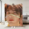 Manta de Franela con Estampado Digital de Mercancía de Celebridad Zhang Linghe, Adecuada para Todas las Estaciones, Manta para siesta para Oficina, Manta para Sofá