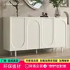 Zapatero tipo crema para entrada de casa, zapatero de doble puerta estilo francés, modelo popular 2026, armario de almacenamiento multicapa para montaje en pared