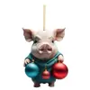 Adornos Colgantes de Cerdo de Navidad Creativos de Dibujos Animados para Coche, Decoraciones Colgantes para Árbol de Navidad, Decoraciones para el Hogar en Fiestas (Transfronterizo, Producto Nuevo)