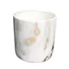 Vaso de Flores Cilíndrico com Padrão de Mármore Moderno, Vaso Floral Suculento de Cerâmica Fosca Decoração de Jardim