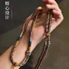 Estilo Étnico Algodón Retorcido a Mano Cuerda Colgante Ajustable Estilo Tíbet con Mantra de Seis Palabras, Thangka, Amuleto de Buda y Colgante de Cuenta Dzi