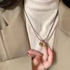 Collar Imitación Maillard Piedra Ojo de Tigre Natural Cadena Única para Suéter Lujo Accesible Gama Alta para Mujer Otoño e Invierno Versátil Nuevo Estilo 2025