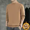 Camiseta térmica de polar para hombre al por mayor para otoño e invierno, color liso, corte ajustado, que retiene el calor, moderna, de manga larga