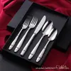 Conjunto de Talheres Ocidentais de Aço Inoxidável 304 para Churrasco, Garfo e Colher, Conjunto para Presente