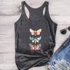 Chal de Color Sólido para el Día de San Valentín Camiseta de Algodón de Banda Ancha Top Fresco con Estampado de Flor Mariposa para Mujer Tres Colores Hermosos