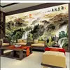 Papel de parede de pintura de paisagem grande estilo chinês decoração de lobby de hotel mural papel de parede de fundo de TV atmosférico para sala de estar sofá