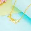 Simples imitação 18K ouro clavícula corrente inglês letras titânio aço colar feminino moda areia ouro barraca fornecimento ao vivo